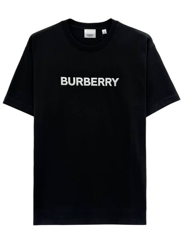 Logo Print Cotton Oversized Short Sleeve T-Shirt Black - BURBERRY - BALAAN 2