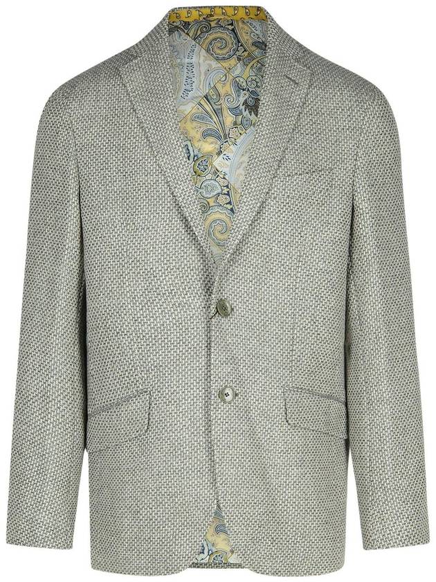 Etro 'Roma' Grey Wool Blend Blazer - ETRO - BALAAN 1