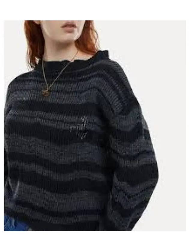 Bedrock Jumper Linen Knit Top Melange Blue - VIVIENNE WESTWOOD - BALAAN 2