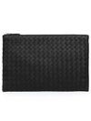 Intrecciato Clutch Bag Black - BOTTEGA VENETA - BALAAN 3