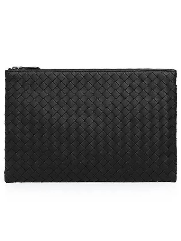 Intrecciato Clutch Bag Black - BOTTEGA VENETA - BALAAN 3