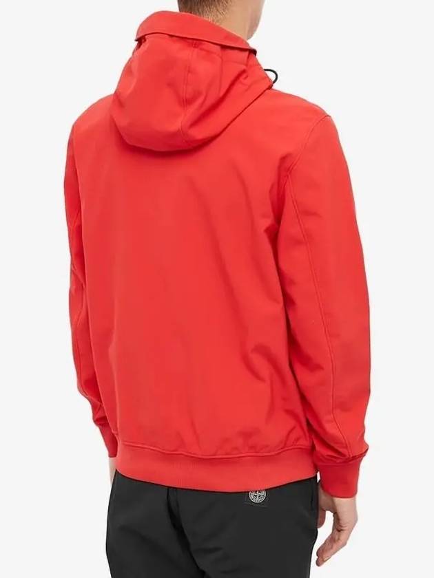 Men's Wappen Patch Softshell Zip Up Hoodie Red - STONE ISLAND - BALAAN 5