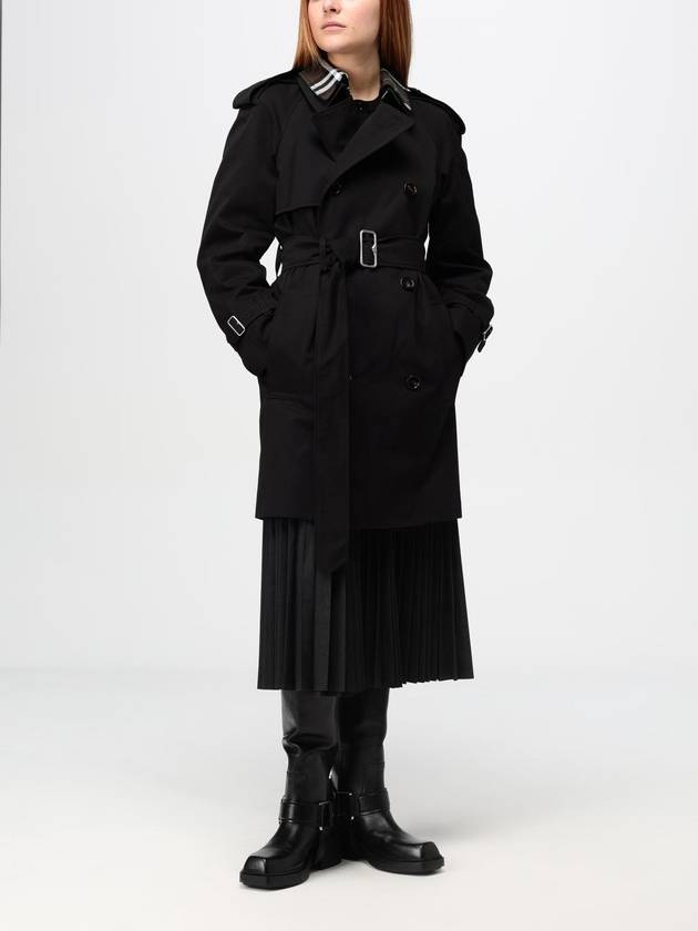 Double Breasted Short Trench Coat Black - BURBERRY - BALAAN 3