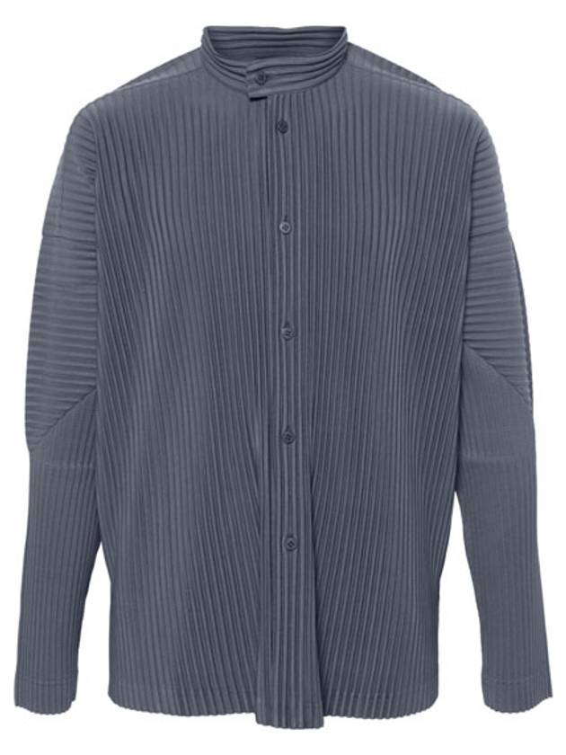 Pleated Stand Up Collar Long Sleeve Shirt Grey - ISSEY MIYAKE - BALAAN 2