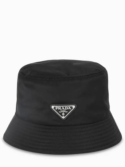 Triangle Logo Re-nylon Bucket Hat Black - PRADA - BALAAN 2