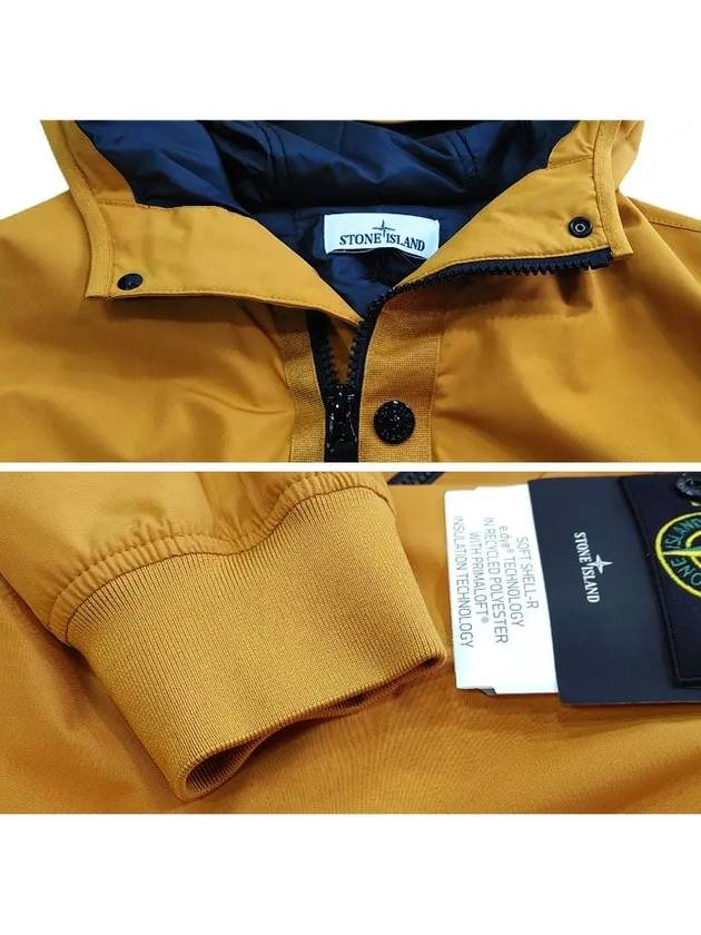 Soft Shell-R E.Dye Pure Insulation Technology Recycled Polyester Primaloft Hooded Jacket Rust - STONE ISLAND - BALAAN 4