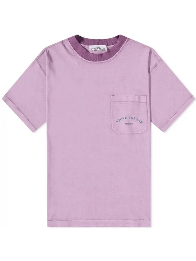 Marina Garment Dying Short Sleeve T-Shirt Violet - STONE ISLAND - BALAAN 2