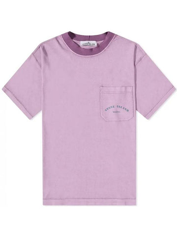 Marina Garment Dying Short Sleeve T-Shirt Violet - STONE ISLAND - BALAAN 1