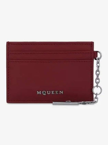 Silver Sling Card Holder Red 8044341T1AN6820 - ALEXANDER MCQUEEN - BALAAN 1