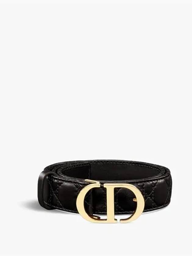 30MM Montaigne Cannage Calfskin Belt Black - DIOR - BALAAN 3