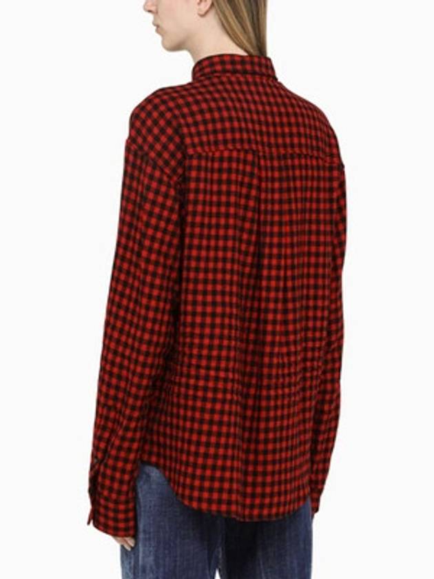 Gingham Check Long Sleeve Shirt Red - DSQUARED2 - BALAAN 5