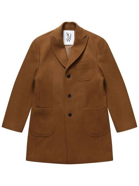 Men's Wool Out Pocket Single Coat Camel - SOLEW - BALAAN 1