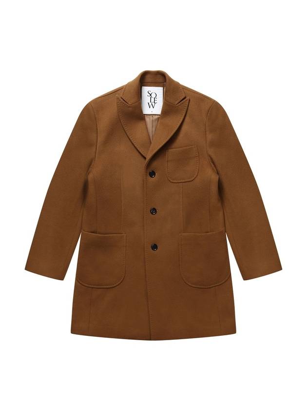 Men's Wool Out Pocket Coat Camel SW20ICO03CA - SOLEW - BALAAN 1