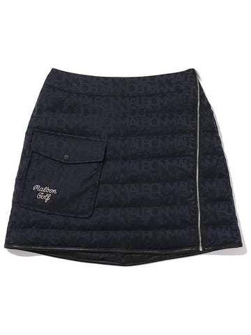 LOGO JACQUARD DOWN SKIRT NAVY WOMAN - MALBON GOLF - BALAAN 1