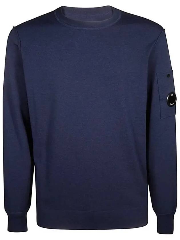 Men's Lens Wappen Wool Knit Top Navy - CP COMPANY - BALAAN 2