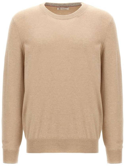 Crew Neck Cashmere Knit Top Beige - BRUNELLO CUCINELLI - BALAAN 2