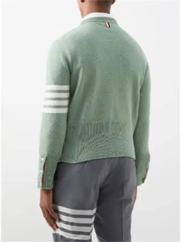 4 Bar Logo Wool Knit Top Green - THOM BROWNE - BALAAN 6