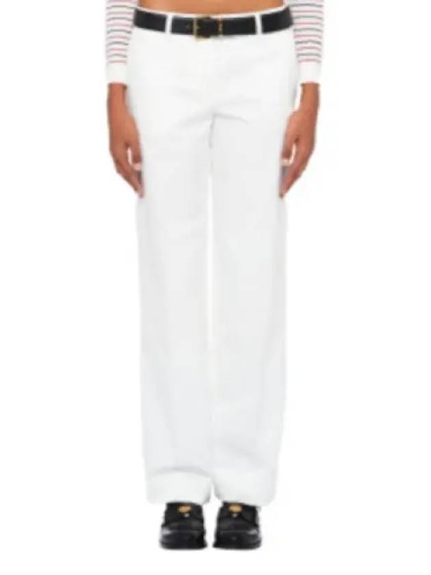 Cotton Chino Straight Pants White - MIU MIU - BALAAN 2