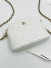 Half moon chain mini bag white classic caviar gold plated - CHANEL - BALAAN 5