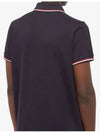 Stripe Trimming Logo Short Sleeve Polo Shirt Navy - MONCLER - BALAAN 4