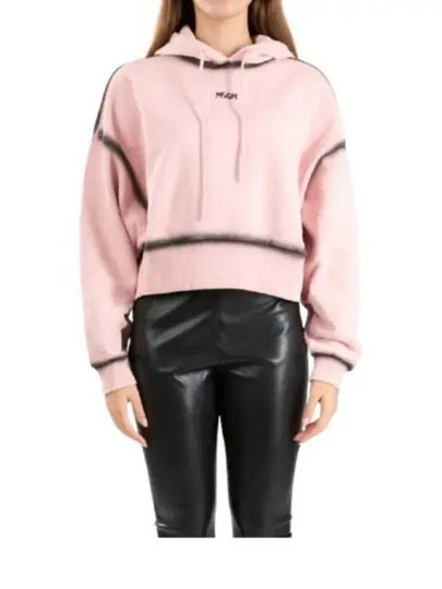 Spray Effect Stitch Hoodie Pink - MSGM - BALAAN 2