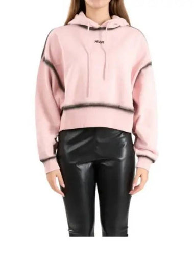 Spray Effect Stitch Hoodie Pink - MSGM - BALAAN 1