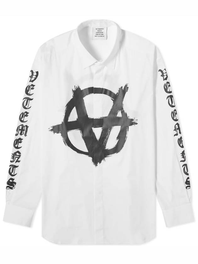 Logo Cotton Long-Sleeve Shirt White - VETEMENTS - BALAAN 2