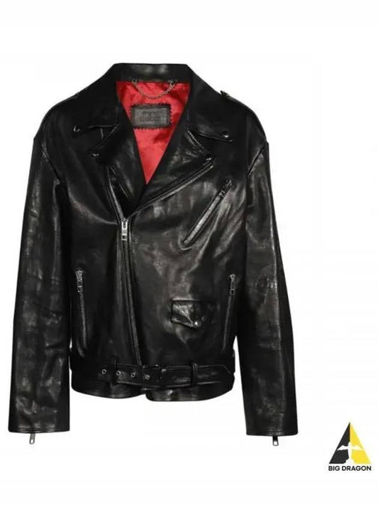 Leather Biker Jacket Black - GUCCI - BALAAN 2