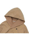 Women's FINX hard twist gabardine hoodie double coat beige - AURALEE - BALAAN 3