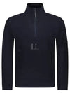 Diagonal Raised Fleece Half Zipped Sweatshirt Navy - CP COMPANY - BALAAN 2