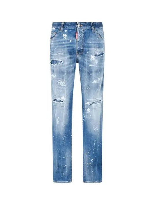 Men s Stain Damage Cool Guy Jean Light Indigo - DSQUARED2 - BALAAN 1