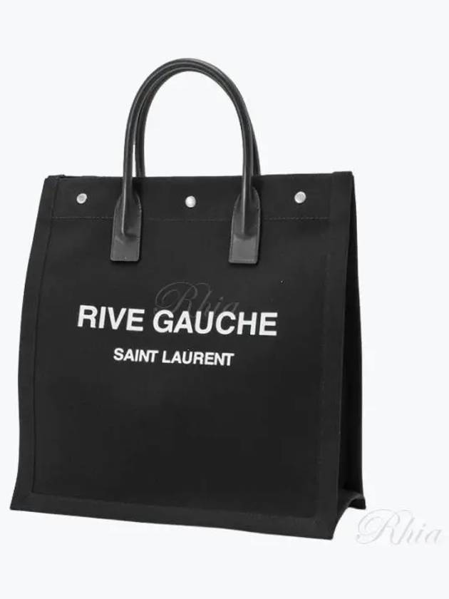 Rive Gauche Canvas Tote Bag Black - SAINT LAURENT - BALAAN 2