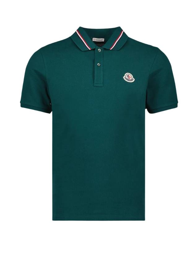 Logo Patch Polo Shirt Green - MONCLER - BALAAN 1