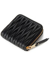 Matelasse Logo Zip Around Half Wallet Black - MIU MIU - BALAAN 4