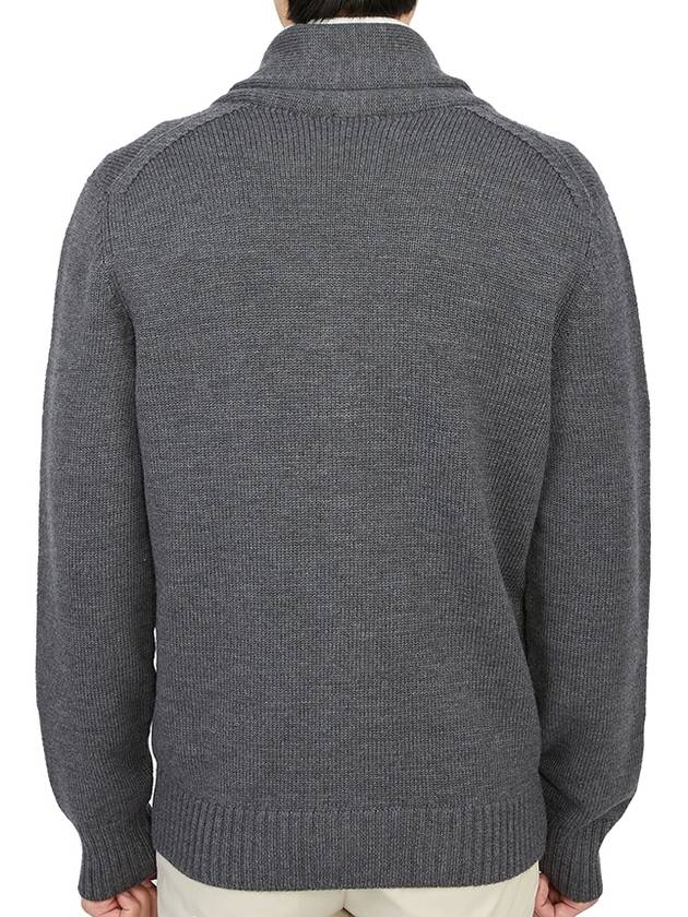 Men's Wool Cardigan Grey - DRUMOHR - BALAAN 5