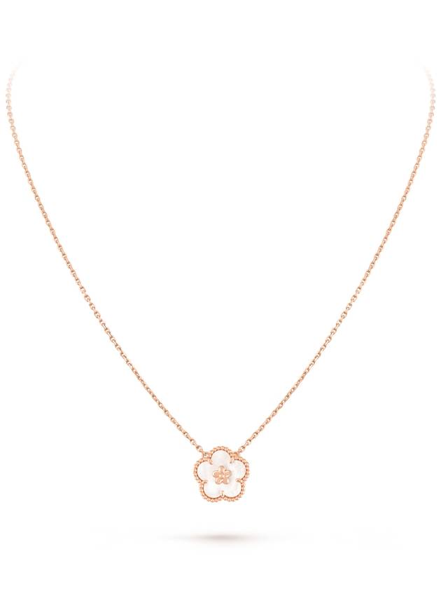 Lucky Spring Pendant Plum Blossom Necklace Rose Gold White - VANCLEEFARPELS - BALAAN 4