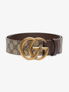 GG Buckle Leather Belt Gold - GUCCI - BALAAN.