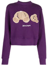 bear patch crew neck sweatshirt - PALM ANGELS - BALAAN.