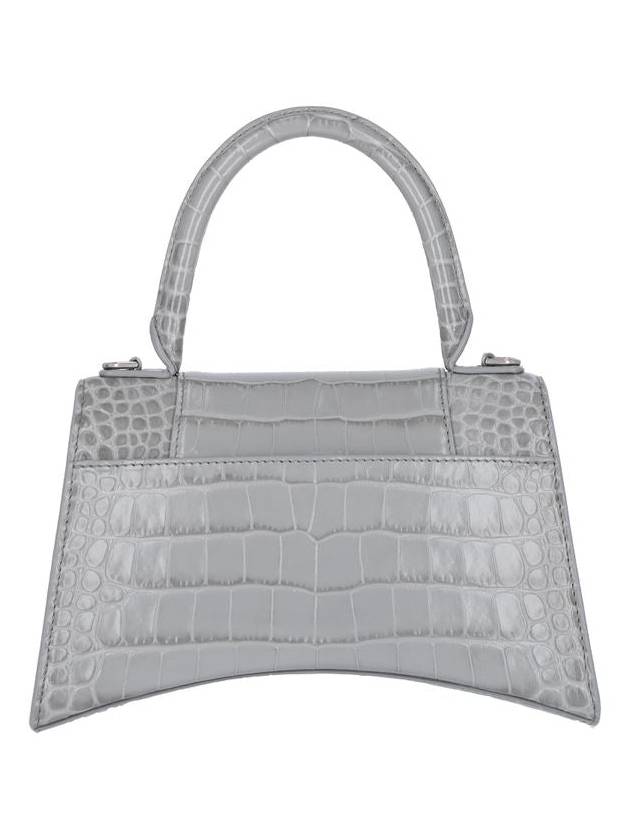 Crocodile Embossed Hourglass Small Calfskin Tote Bag Gray - BALENCIAGA - BALAAN 8