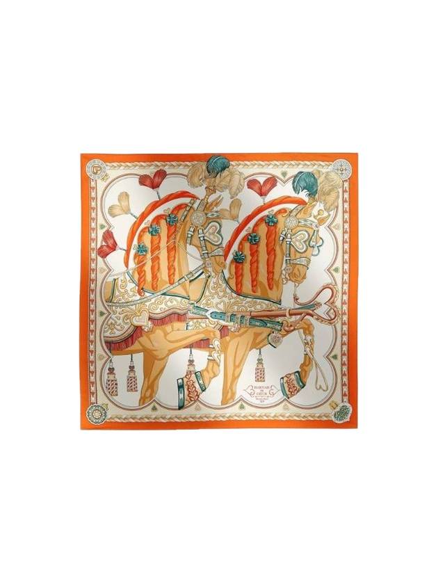 Harnais De Coeur Silk 90 Scarf Orange - HERMES - BALAAN 1