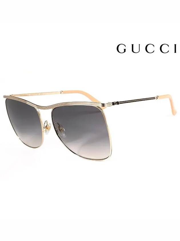 Eyewear Square Metal Sunglasses Gray - GUCCI - BALAAN.