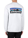 P6 Logo Responsibili Long Sleeve T-Shirt White - PATAGONIA - BALAAN 5