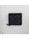 Calfskin Plain Folding Wallet Logo Folding Wallets Black - CHANEL - BALAAN 3