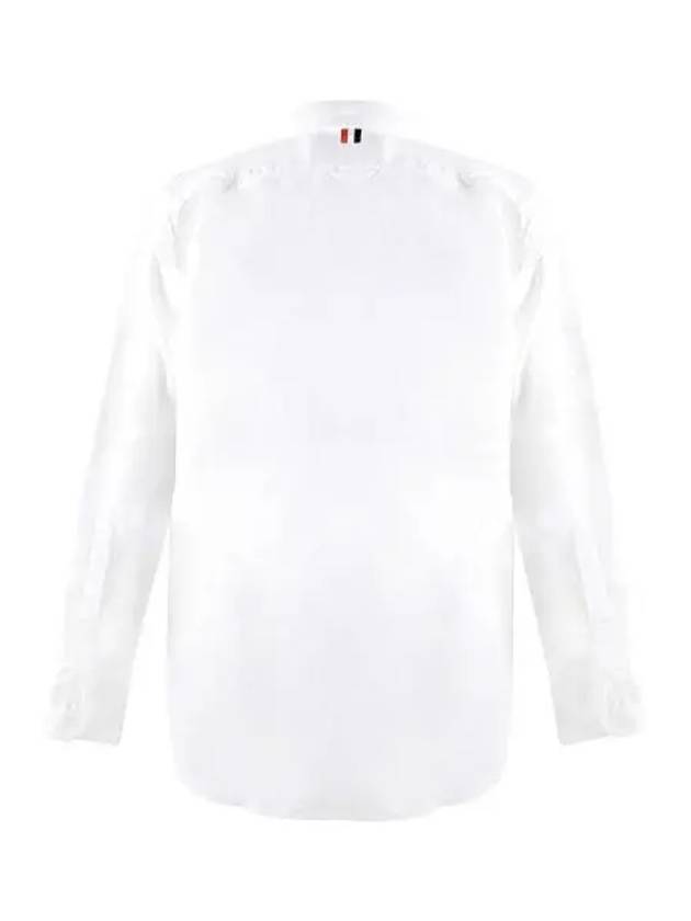 Oxford Grosgrain Placket Cotton Long Sleeve Shirt White - THOM BROWNE - BALAAN 2