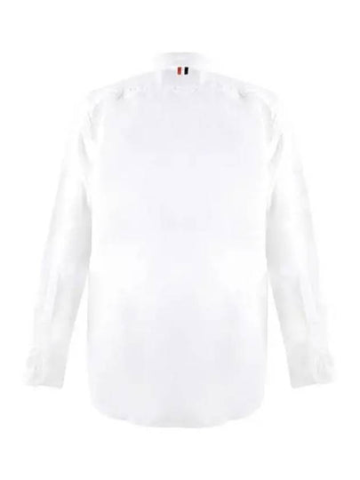 Oxford Grosgrain Placket Cotton Long Sleeve Shirt White - THOM BROWNE - BALAAN 2