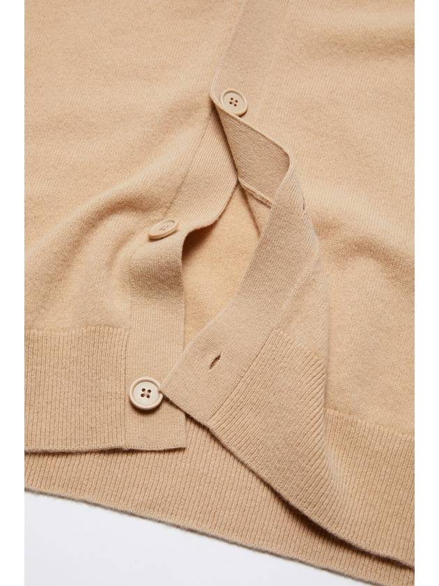 Face Logo Applique Wool Cardigan Beige - ACNE STUDIOS - BALAAN 3