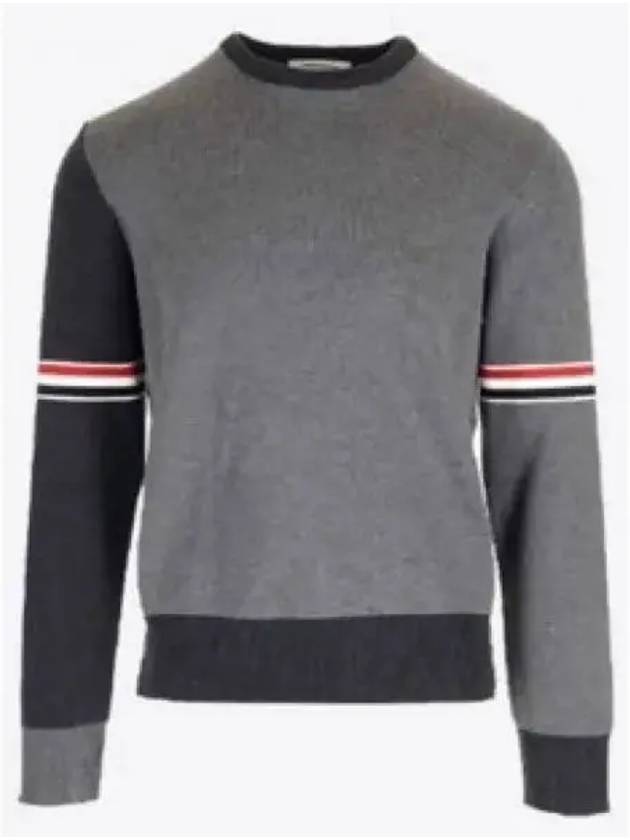 RWB Striped Crew Neck Knit Top Grey - THOM BROWNE - BALAAN 2