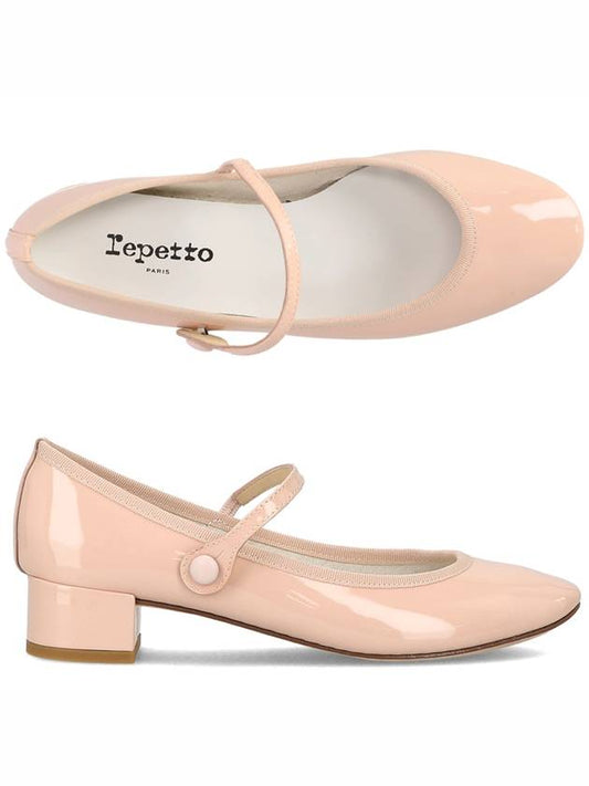 Women's Rose Mary Jane Pumps Middle Heel Iconic Pink - REPETTO - BALAAN 2