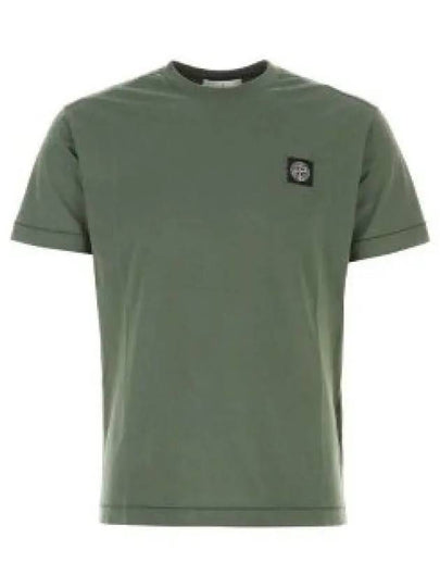 Logo Patch Short Sleeves T-Shirt Green - STONE ISLAND - BALAAN 2