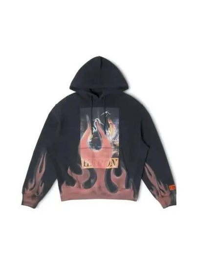 Flame Print Hoodie Black - HERON PRESTON - BALAAN 2